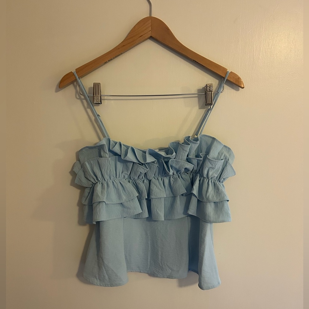 Sienna Sky Ruffle Tank